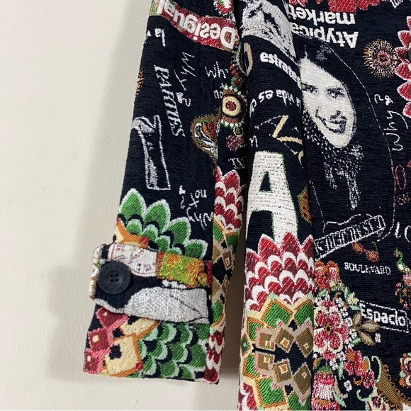RARE Desigual Manteau Abrig Love Letters Patchwork Coat Multicolor Print - S - Picture 8 of 16